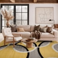 thumbnail image 6 of World Rug Gallery Modern Abstract Circles Yellow 5'3" x 7'3" Area Rug, 6 of 8