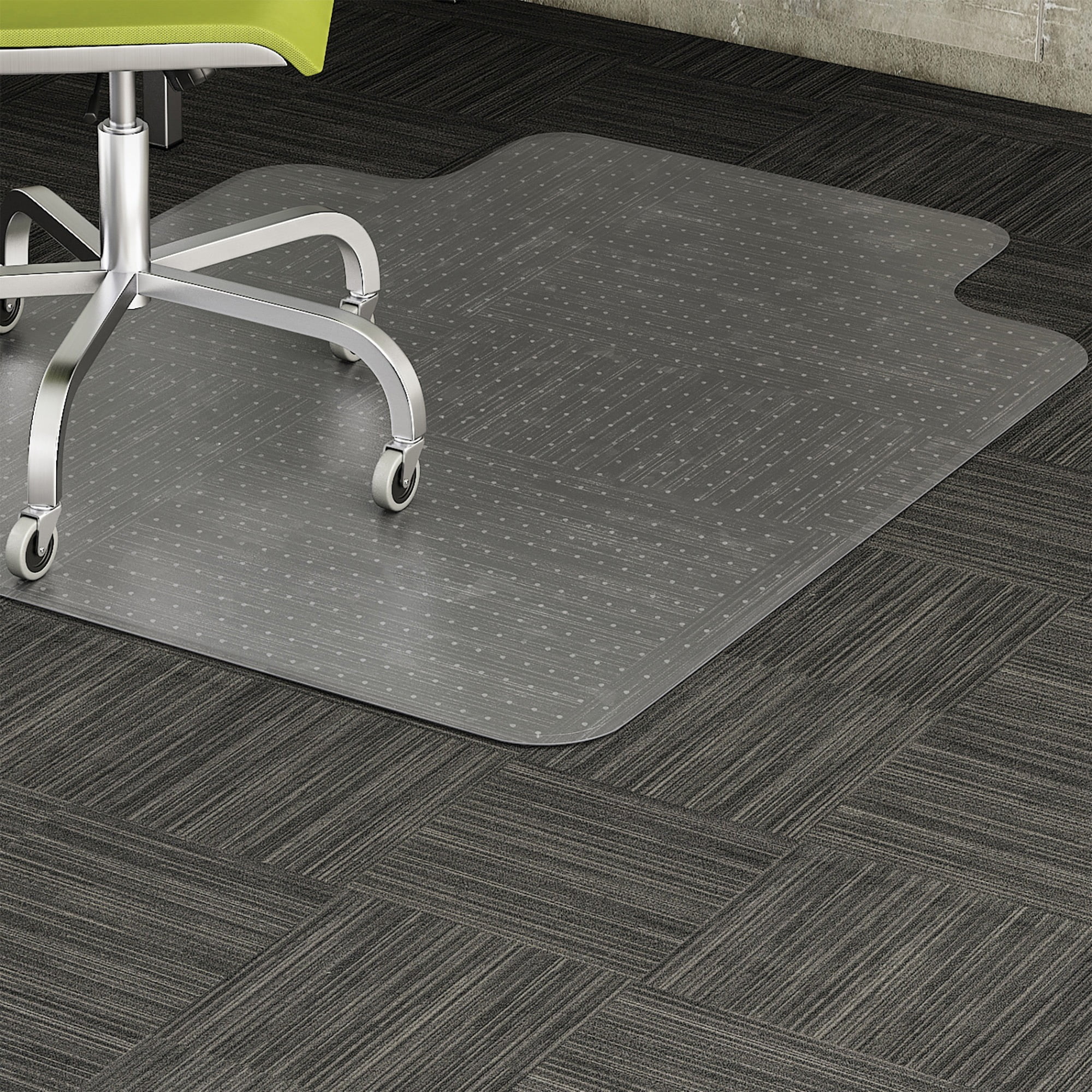Lorell 45 x 53 Chair Mat for Low Pile Carpet, Rectangular with Lip