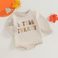 thumbnail image 3 of Douhoow Newborn Baby Thanksgiving Sweatshirt Romper Girl Boy Long SleeveTurkey Bodysuits 0-18 Months, 3 of 8