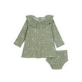 thumbnail image 2 of Modern Moments by Gerber Baby Girl Ribbed Long Sleeve Dress & Diaper Cover Outfit Set, 2 Piece, Sizes 0/3-24 Months, 2 of 7