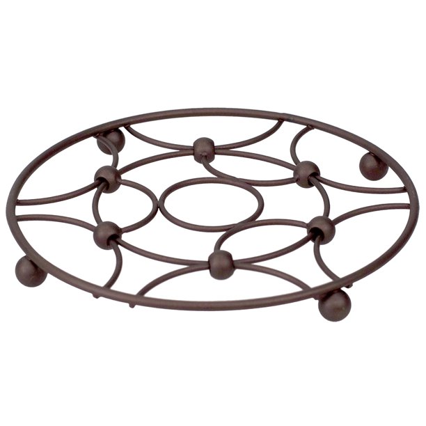 Arbor Collection Round Ornate Carved Steel Decorative Heat Resistant
