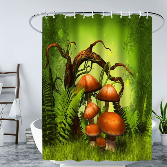 3D Waterproof Shower Curtain Toilet Partition Curtain Bathroom Curtain Hanging Curtain Thickened Opaque Curtain Mildew Proof Shower Curtain 1.5M * 1.8M