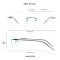 thumbnail image 3 of VisionGlobal Metal Readers for men/women Blue Light Blocking,Hand-set Diamond Fashion Square Glasses (Pink Clear, +2.00 Magnification), 3 of 5