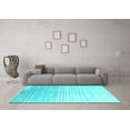 thumbnail image 3 of Ahgly Company Machine Washable Indoor Rectangle Abstract Turquoise Blue Contemporary Area Rugs, 4' x 6', 3 of 4