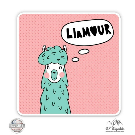 Llamour Llama Cute - 5" Vinyl Sticker - For Car Laptop I-Pad - Waterproof Decal