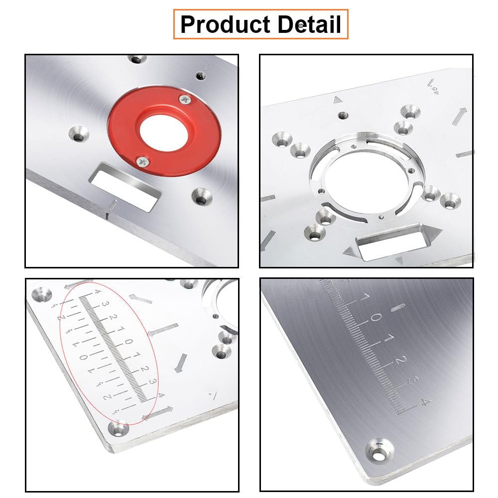 Router Table Insert Plate, Woodworking Benches Router Trimmer Models With 4 Rings High Accuracy Engraving Machine For Industrial Use