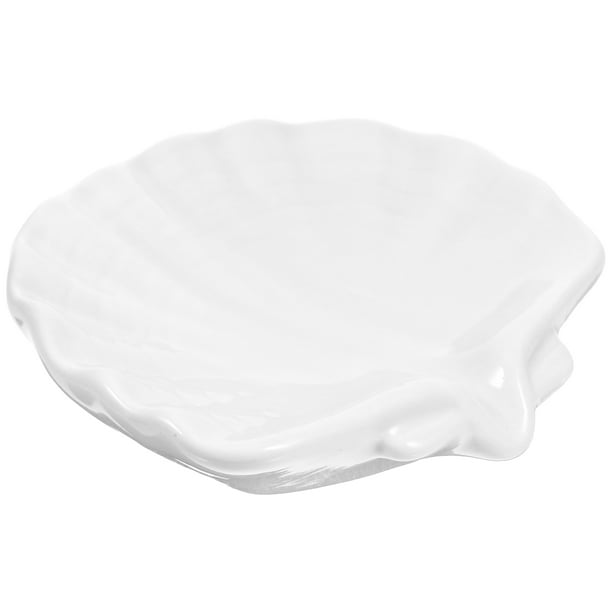 Jabonera de baño con molde de concha, jabonera de cerámica, soporte para jabón para el hogar