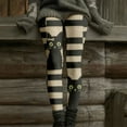thumbnail image 2 of Bibifish Women's Leggings Black Cat Striped Pattern High Waisted Pants Stretch Slim Fit Casual Wear Cute Streetwear Y2k Pants, 2 of 5