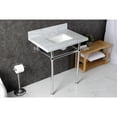 thumbnail image 3 of Kingston Brass KVBH3022M8SQ1 Templeton 30-Inch Carrara Marble Console Sink with Brass Legs (8-Inch, 3-Hole) in Carrara Marble White/Polished Chrome, 3 of 9