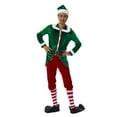 thumbnail image 3 of Men's Christmas Elf Costume Christmas/Women's Santa Claus Costume with Stocking Christmas Tree Coat with Pants/Splicing Dress for House Party, 3 of 7