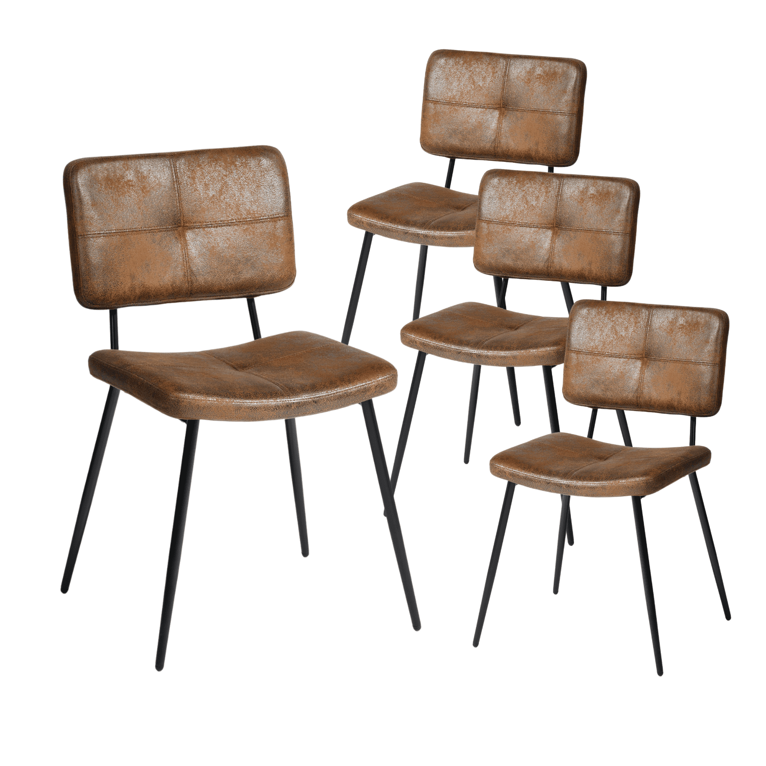 Homy Casa Lot de 4 chaises de bureau avec assise en simili-suède souple, sans accoudoirs, pour le bureau à domicile