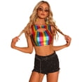 thumbnail image 1 of Disfraz de Halloween Allegra K Top corto metálico brillante sin mangas Color fantasma M, 1 of 4