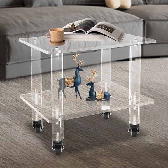 15.75*11.81*14.96 Modern Clear Acrylic Printer Stand Free Standing Printer Stand Printer Stand with Wheels