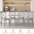 thumbnail image 5 of VECELO Dining Chair Set of 4, Modern Kitchen Upholstered Chairs with Backrest, Metal Legs and PU Leather Seat Set for Living Room Restaurant, Gray, 5 of 7