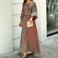 thumbnail image 1 of Ensembles pour Femmes Liquidation Grande Taille Tendance Femmes Décontracté Imprimé Manches Longues Col Rond Hauts Ensembles de Robes Longues Vert Armée TG, 1 of 5