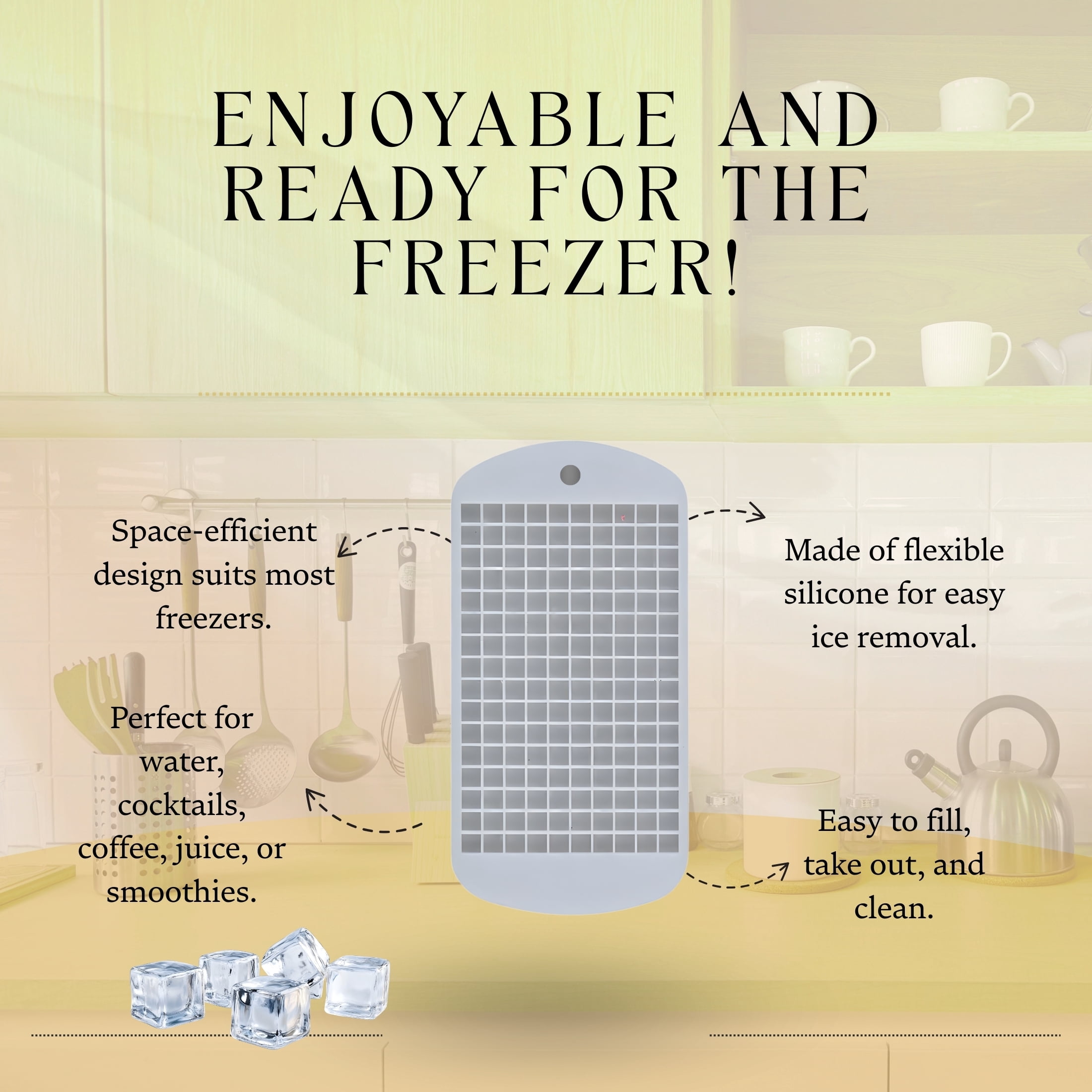 3-Pack Silicone Mini Ice Cube Trays with 160 Small Ice Cube Molds, Flexible Easy Release Ice Maker for Freezer Small Ice Cubes for Cocktails Coffee Juice Smoothies Whiskey BPA-Free Molder