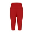 thumbnail image 5 of Babcutegg Capri Pants for Women Gym Wear High Waist Athletic Womens Outfit Red, 5 of 7