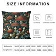 thumbnail image 5 of COMIO Mushroom Pillow Cover Print Red Strawberry Trippy Mushrooms Square Throw Pillow Cover for Bed or Sofa Decor Jungle Rustic Wild Plants Palm Leaves Decorative Cushion Cover, 5 of 5