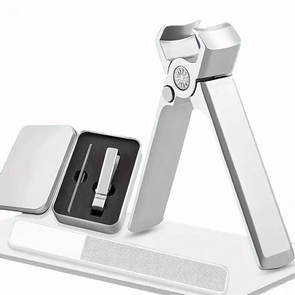 DEXIMRO Ultra Wide Jaw Opening Nail Clippers Set, Toenail Clippers for Thick Nails, Heavy Duty Nail Cutter, Stainless Steel Toe Nail Clippers for Seniors, Men & Women Manicure,Pedicure,Big(Silver)