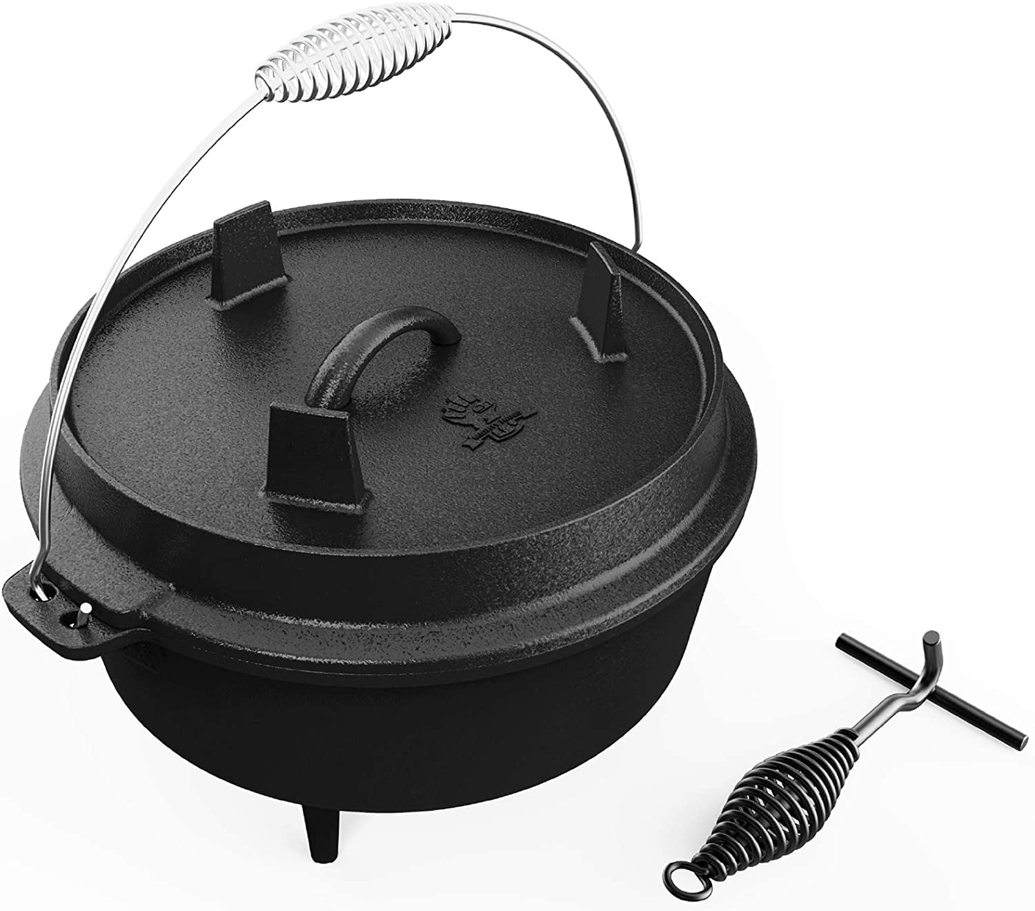 Details about   12” 6 QT Gourmet Cast Iron Dutch Oven Camping Outdoor Cooking 