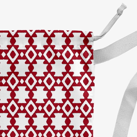 Simply Daisy Canvas Geometric 18 x 29 inch Red Laundry Bag
