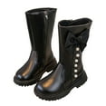 thumbnail image 6 of Fozruso Girls Boots Bowknot Long Boots For Kids Warm High Top With For Autumn And Winter 2 12 Years,Sizes 9.5(3-3.5 Years), 6 of 6