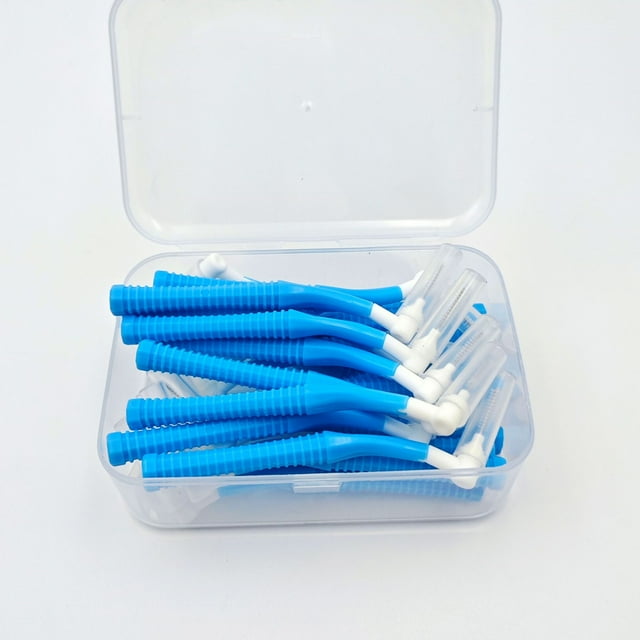 Cepillo interdental tipo L con cabezal intercambiable, cepillo interdental, cepillo interdental, cepillo de dientes de ortodoncia, 20 unidades por caja