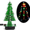 thumbnail image 2 of DIY Christmas Tree LED Flash Kit 3D Christmas tree LED flash Electronic Learning Set 3 Color Flashing LED PCB Solder Tool, 2 of 7