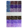 thumbnail image 3 of 28 Grid Flatback Rhinestones for Crafts, Jelly Rhinestones for Tumblers Blue Purple Clear Rhinestone for Nails Round Gems for Face Makeup DIY Diamond Painting with Beads Storage (Multi-Color 04), 3 of 5
