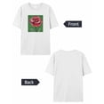 thumbnail image 6 of T Shirts for Women Short Sleeve Cotton Crewneck T-Shirt, Rose Floral Geometric Striped Tee Tops Casual Basic T-Shirts, XS-5XL White XS, 6 of 7
