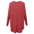 thumbnail image 3 of A2Y Women's Premium Solid Long Sleeve Round Hem Crew Neck Top Shirt Rose XL, 3 of 7