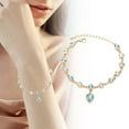 thumbnail image 5 of Love Heart Bracelet Alloy Adjustable Bangle Bracelets for Womens Gifts Simple Cubic Zirconia Birthstone, 5 of 6