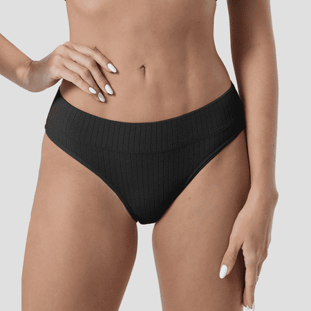 Fulorrnie Underwear for Women Plus Size Seamless Comfort Briefs Panties High Waist Moisture Wicking Elastic Breathable Panty  Black  8-10