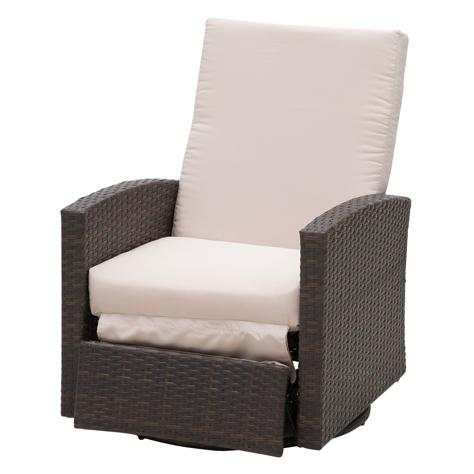 Outsunny Outdoor Rattan Wicker Swivel Recliner Lounge Chair with Water