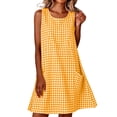 thumbnail image 3 of Fashion Sun Dresses for Womens 2026 Summer Plus Size Round Neck Sleeveless Casual Dress With Pocket, 3 of 9