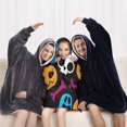 thumbnail image 5 of Halloween Colorful Spooky Elements Blanket Hoodies for Kids 6-13YR Oversize Wearable Blanket Hoodies for Boys Girls Teens, 5 of 7