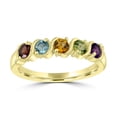 thumbnail image 3 of Gemistry 0.55 Carats Genuine Multi Color Gemstone Ring in 14K Gold Plated Sterling Silver for Women, 3 of 4