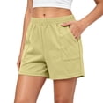 thumbnail image 3 of Tqcoqu Athletic Shorts for Women,Elastic Waist Quick Dry Casual Running Short,Summer Work Out Fashion Clothes with Pockets,Yellow Women's M-XXL, 3 of 9