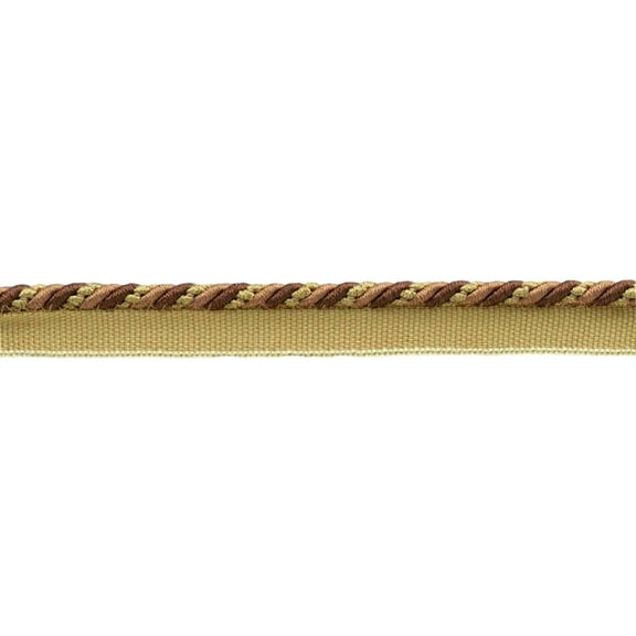 4/16" (0.5cm) Ellora Collection Small Decorative Twisted Rope Cord Trim with Lip # 0025EL,, Blonde Brown #PR03 (Chocolate Brown, Golden Beige) Sold By The Yard (36"/3 ft/0.9m)