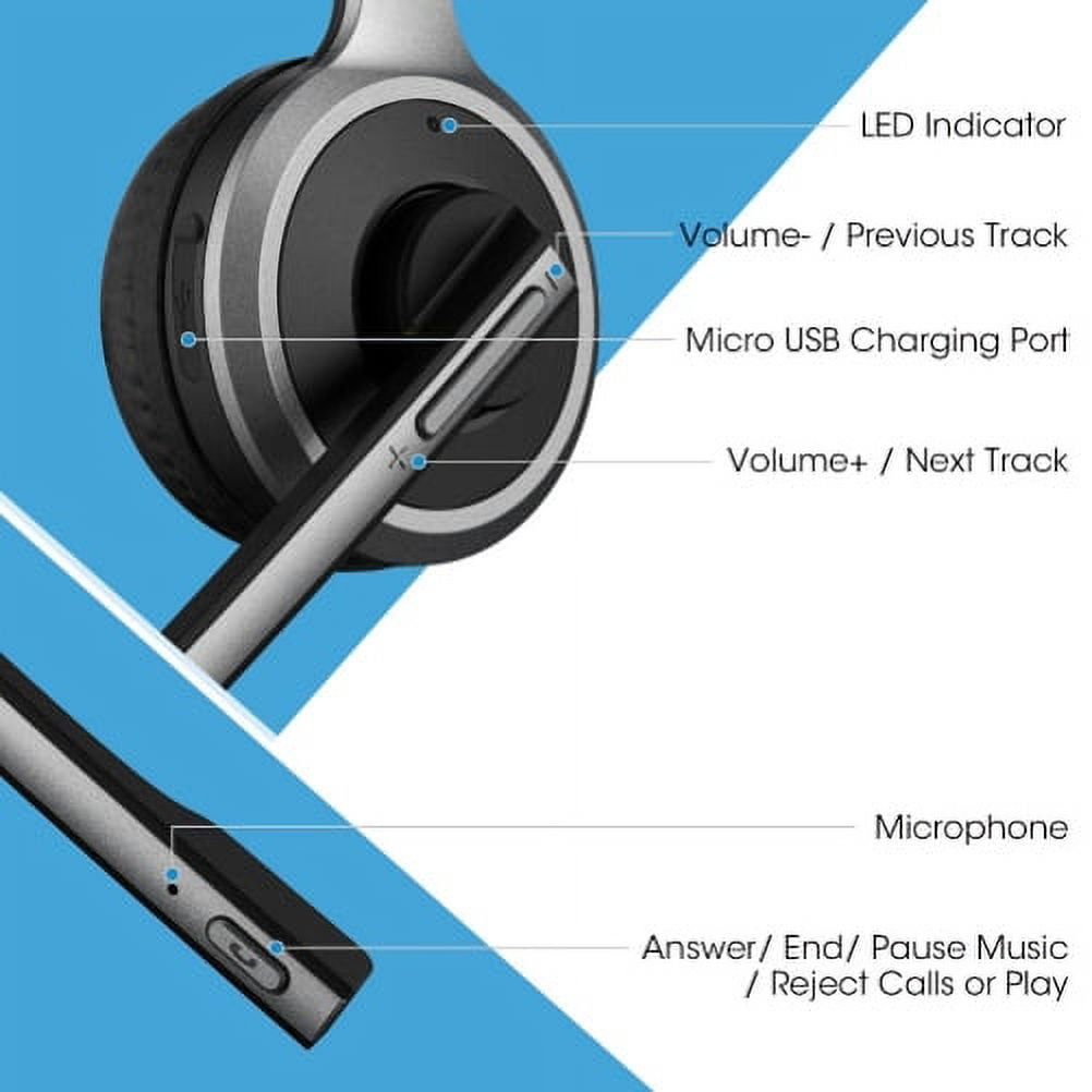 Microphone Wireless Headphone for Google Pixel 8a/6a/6 Pro - Headset Bluetooth Earphone Hands-free Noise Isolation