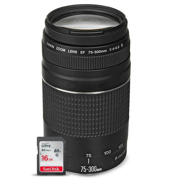 Canon Ef 75 300mm F 4 5 6 Iii Telephoto Zoom Lens For Canon Dslr And 16gb Walmart Com
