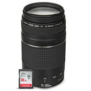 Canon EF 75-300mm f/4-5.6 III Telephoto Zoom Lens for Canon DSLR and 16GB