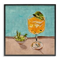 Stupell Industries Orange Cocktails Still Life Food & Beverage Painting Black Framed Art Print Wall Art, 17 x 17