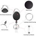 thumbnail image 3 of 4 Pack Retractable Keychain Clip with Reinforced Spring and Metal Snap for Keyring ID Badge Holder (Black - 4 Pack), 3 of 5