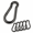 Black-4.7 Inch, variant on Stainless Steel Spring Snap Hook Carabiner - 304 Caribeener Clips Set Of 6