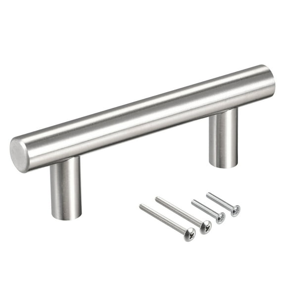 Uxcell 4" Length 2.5" Hole Center Stainless Steel T Bar Pull Handle 12mm Diameter