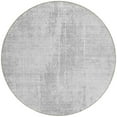 thumbnail image 5 of 8' Silver And Gray Round Abstract Washable Indoor Outdoor Area Rug, 5 of 5