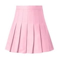 thumbnail image 4 of Ploknplq Knife Pleat Skirt for Women Solid Mini Length Pleated Skirts for Women Mini Skirt Pink L, 4 of 4