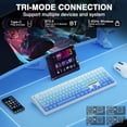 thumbnail image 4 of Restored Aula F108 Wireless Mechanical Keyboard, BT5.0/USB-C/2.4GHz Hot Swappable Custom Gaming Keyboards, PBT Keycaps, Pre-lubed Switches, RGB Backlit Full Size Creamy Keyboard with Number Pad (Refurbished), 4 of 8