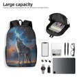 thumbnail image 4 of Xecao Lonely Night Sky Wolf print Travel Backpack, Large Computer Backpack for Men Women, College School Rucksack Book Bag, 4 of 5